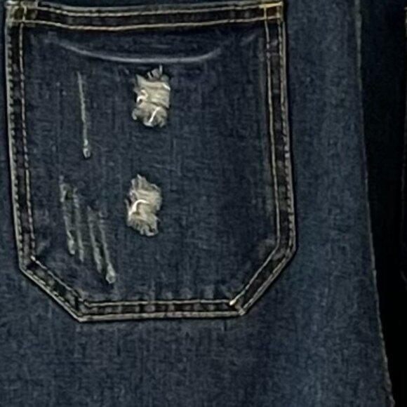 Women's Distressed Denim Overalls In Blue Size S - Picture 5 of 5